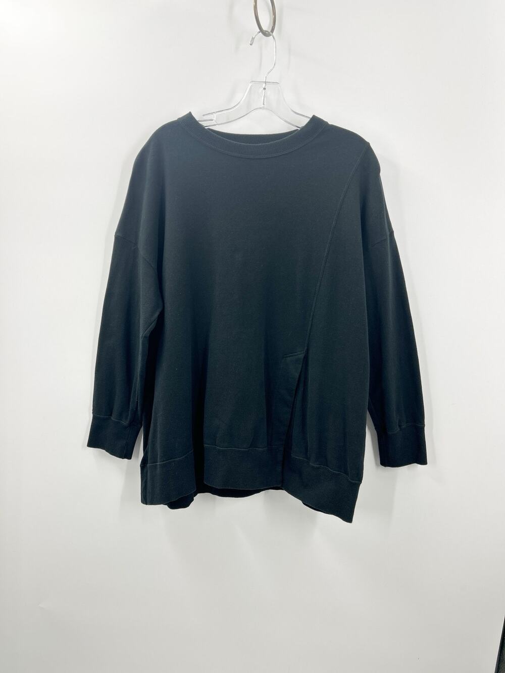 Zucca Black Oversized Asymmetrical Pullover Sweatshirt M